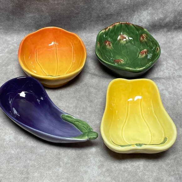 Set Of 4 Williams-Sonoma Jardin Potager Collection Ceramic Dipping Bowls - Picture 2 of 9